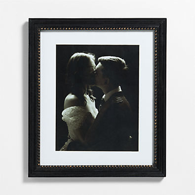 View Belgium Black with Gold Bead Wood 11x14 Wall Picture Frame with Interchangeable Mats details