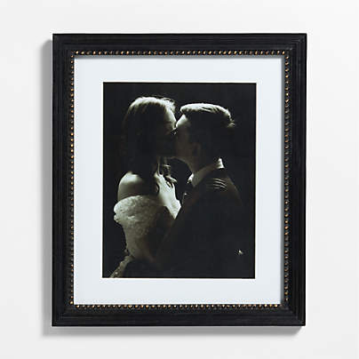 Belgium Black with Gold Bead Wood 11x14 Wall Picture Frame with Interchangeable Mats