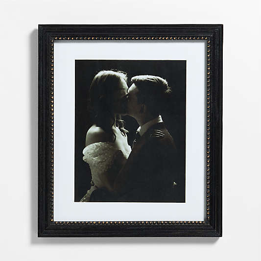Belgium Black with Gold Bead Wood 11x14 Wall Picture Frame with Interchangeable Mats