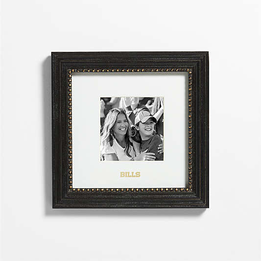NFL Buffalo Bills Belgium Black with Gold Bead Wood 5x5 Wall Picture Frame
