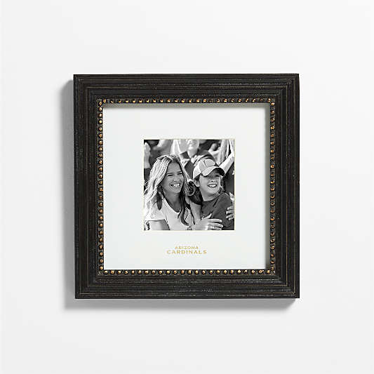 NFL Arizona Cardinals Belgium Black with Gold Bead Wood 5x5 Wall Picture Frame