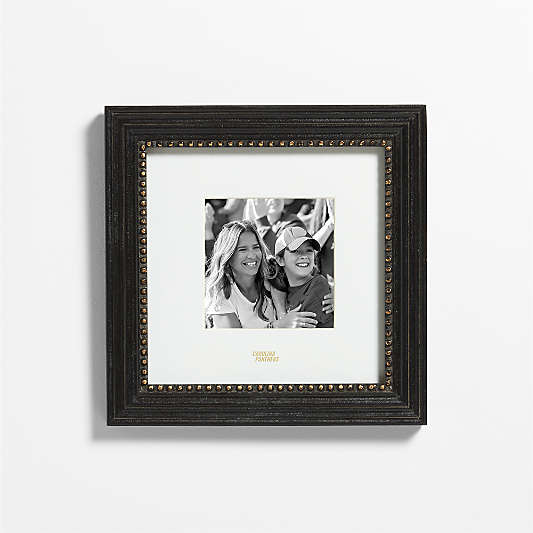 NFL Carolina Panthers Belgium Black with Gold Bead Wood 5x5 Wall Picture Frame