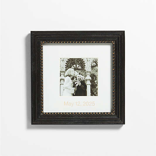 Belgium Black with Gold Bead Wood 5x5 Wall Picture Frame