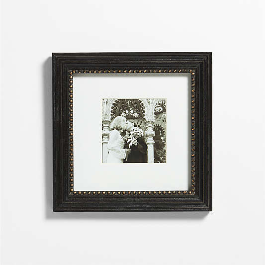 Belgium Black with Gold Bead Wood 5x5 Wall Picture Frame