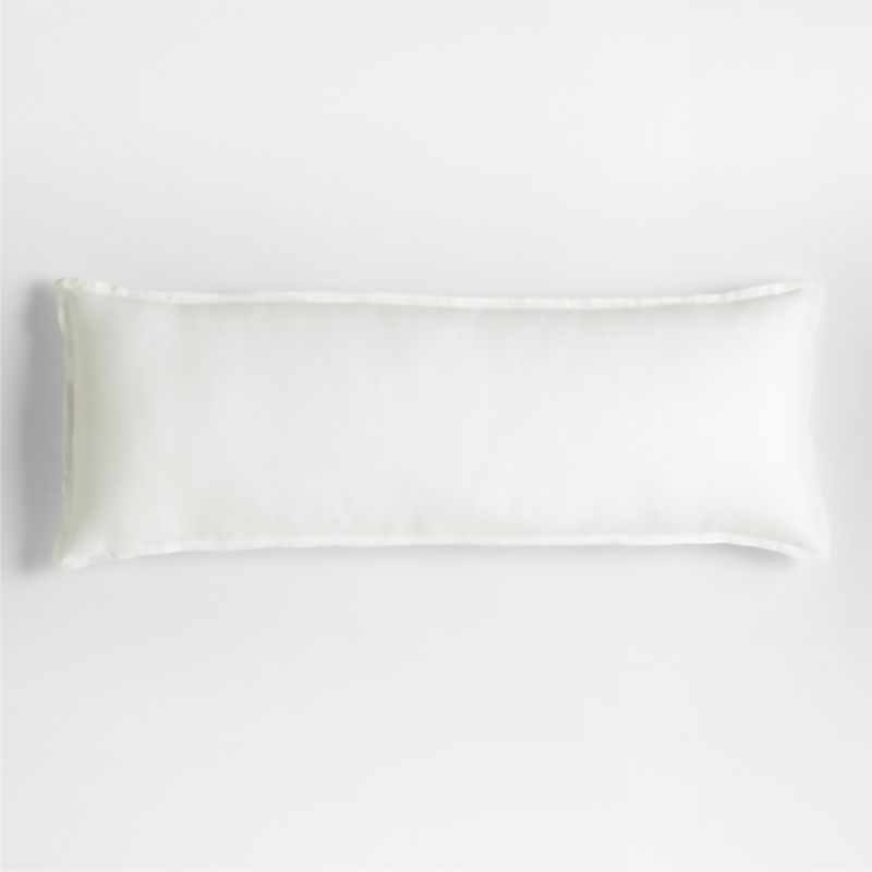 Crisp White Belgian Flax Linen 54"x20" Body Pillow Cover