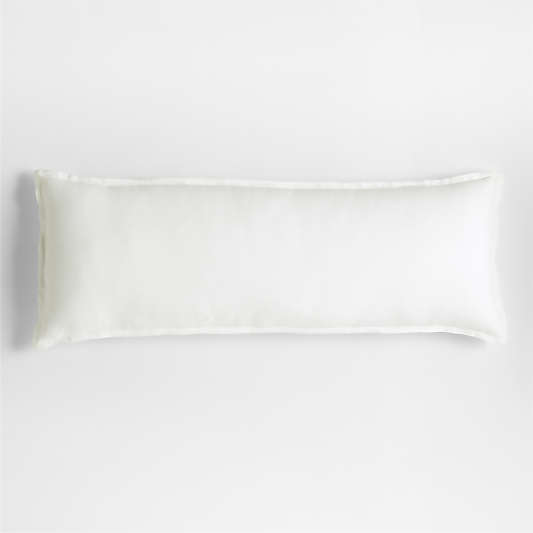 Crisp White Belgian Flax Linen 54"x20" Body Pillow Cover