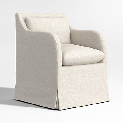 Belmar Ivory Slipcovered Dining Armchair