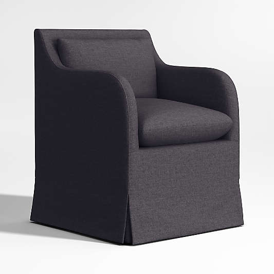 Belmar Midnight Grey Upholstered Dining Arm Chair