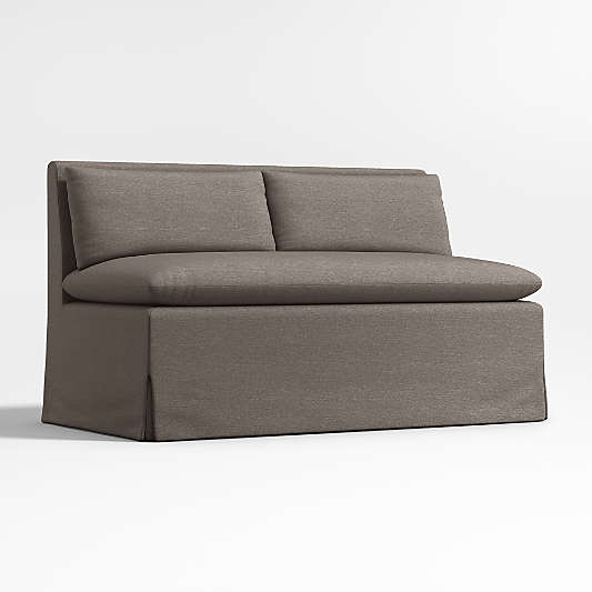 Belmar 54" Grey Slipcovered Dining Banquette Bench