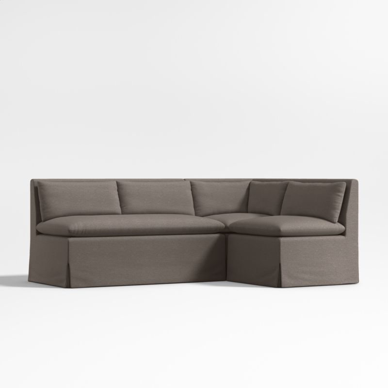 Belmar Grey L-Shaped Double Loveseat Dining Banquette