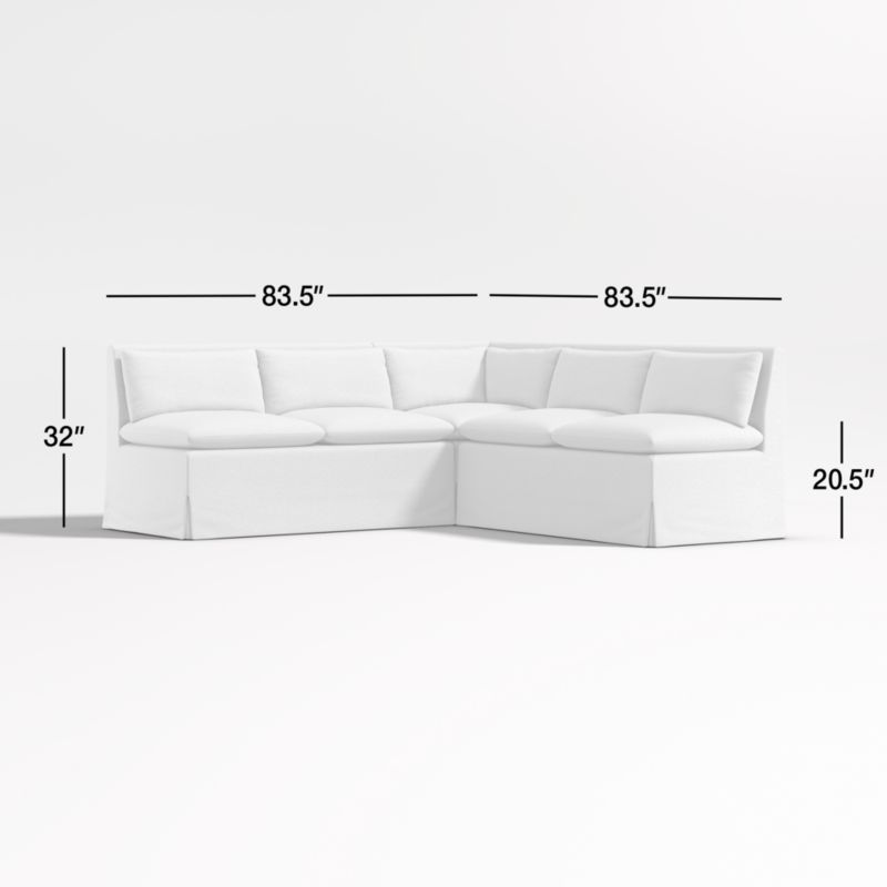 Belmar Double L-Shaped Loveseat Dining Banquette with Performance Fabric