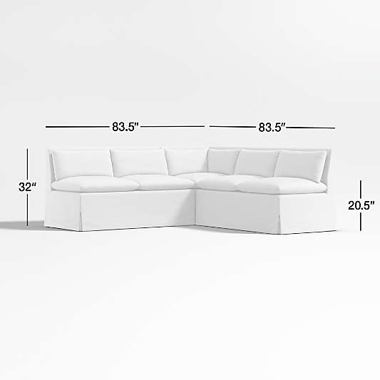 Belmar Double L-Shaped Loveseat Dining Banquette with Performance Fabric