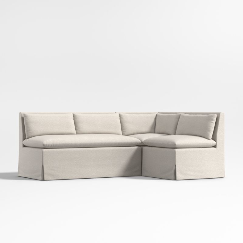 Belmar Grey L-Shaped Double Loveseat Dining Banquette