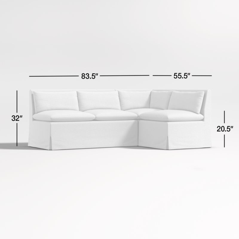 Belmar Single L-Shaped Loveseat Dining Banquette with Performance Fabric