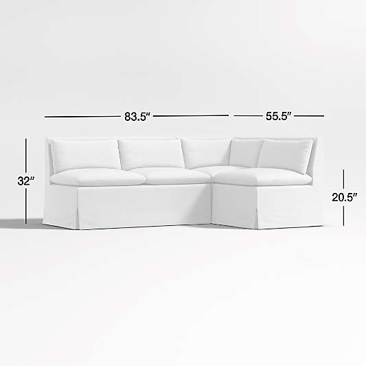 Belmar Single L-Shaped Loveseat Dining Banquette with Performance Fabric