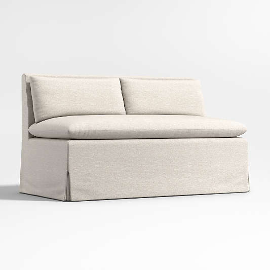 Belmar 54" Ivory Slipcovered Dining Banquette Bench