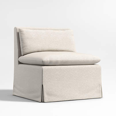 Belmar Ivory Slipcovered Single Dining Banquette