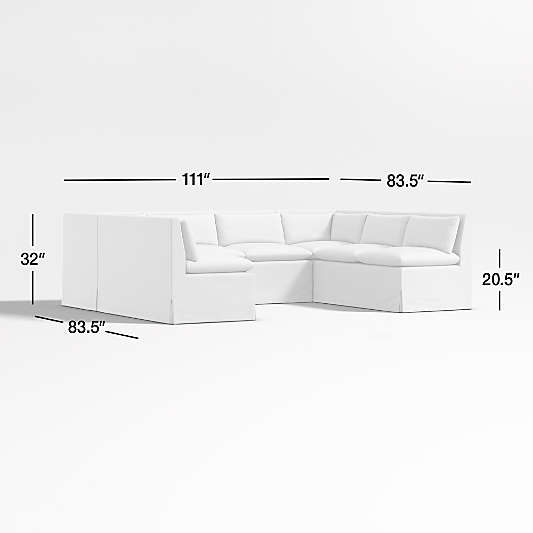 Belmar Double U-Shaped Loveseat Dining Banquette with Performance Fabric