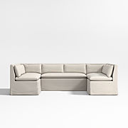 Belmar Double U-Shaped Loveseat Dining Banquette with Performance Fabric