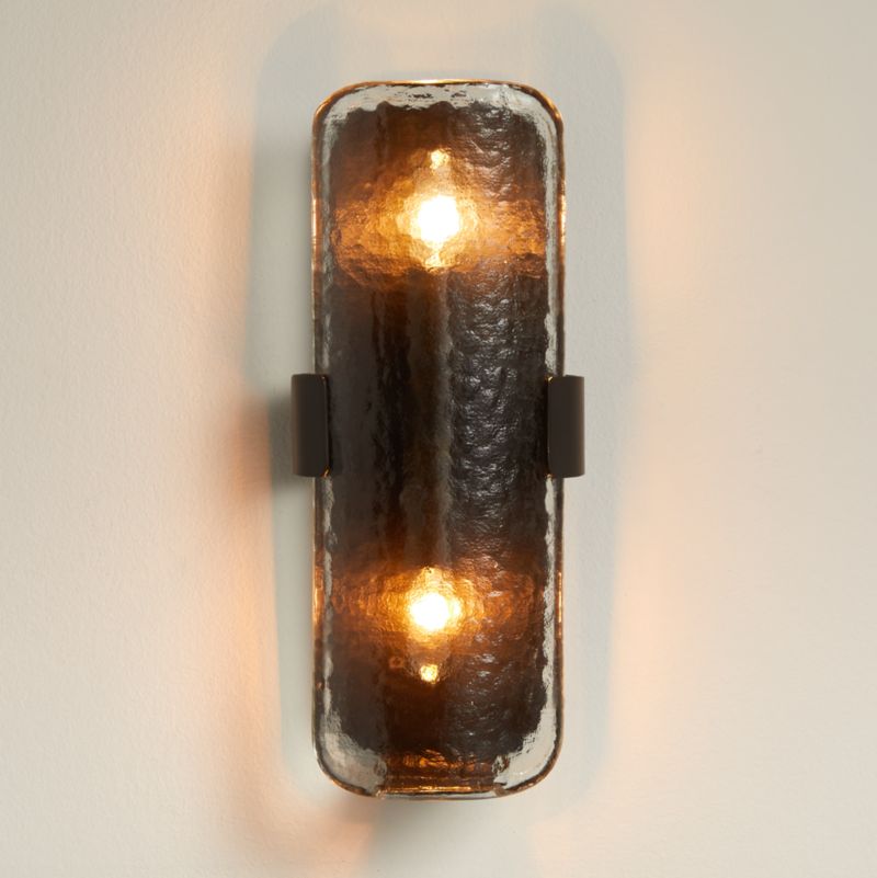 Belmont Double Bulb Black and Glass Wall Sconce