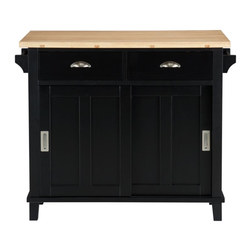 Belmont Black Kitchen Island + Reviews | Crate & Barrel