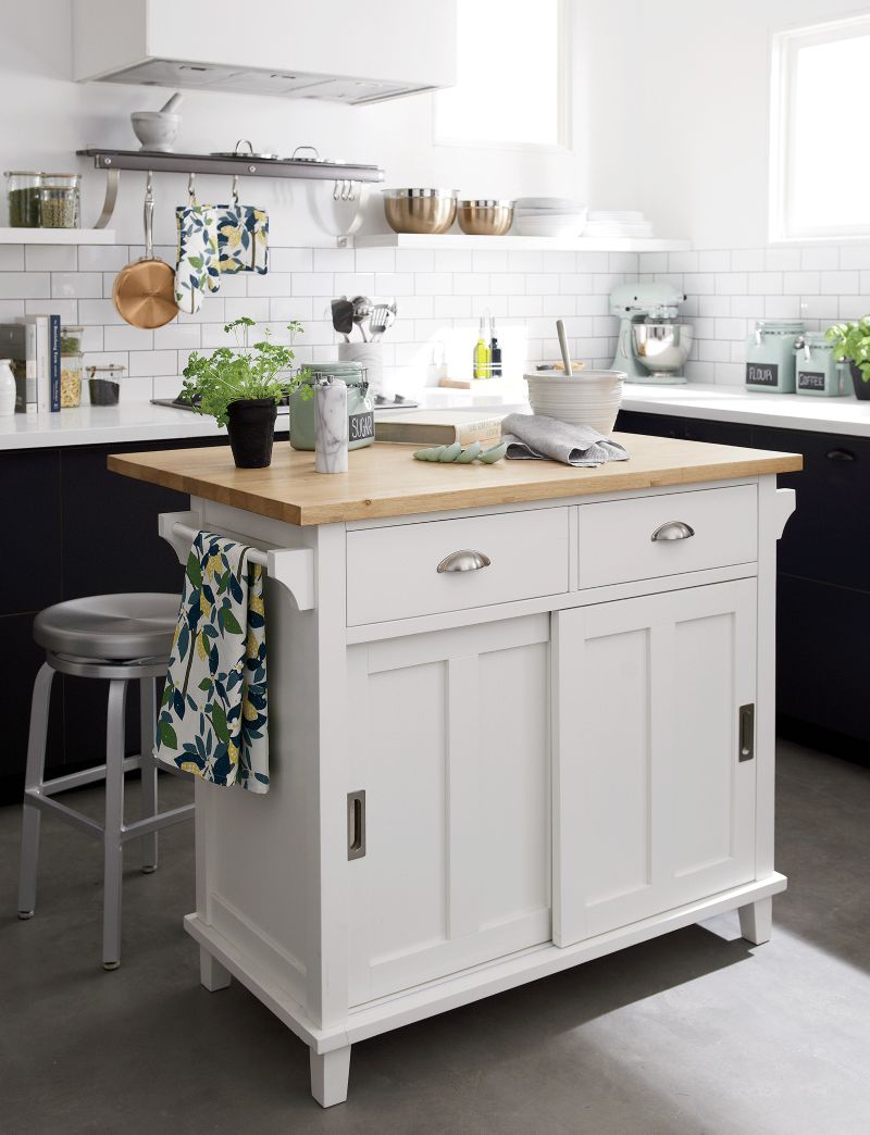 Belmont White Kitchen Island + Reviews | Crate & Barrel