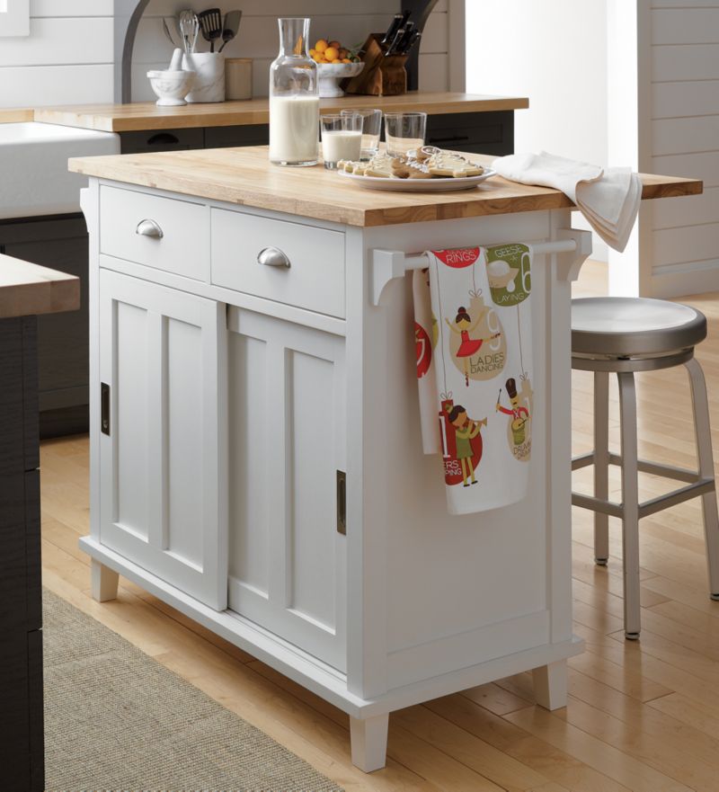 Belmont White Kitchen Island + Reviews | Crate & Barrel