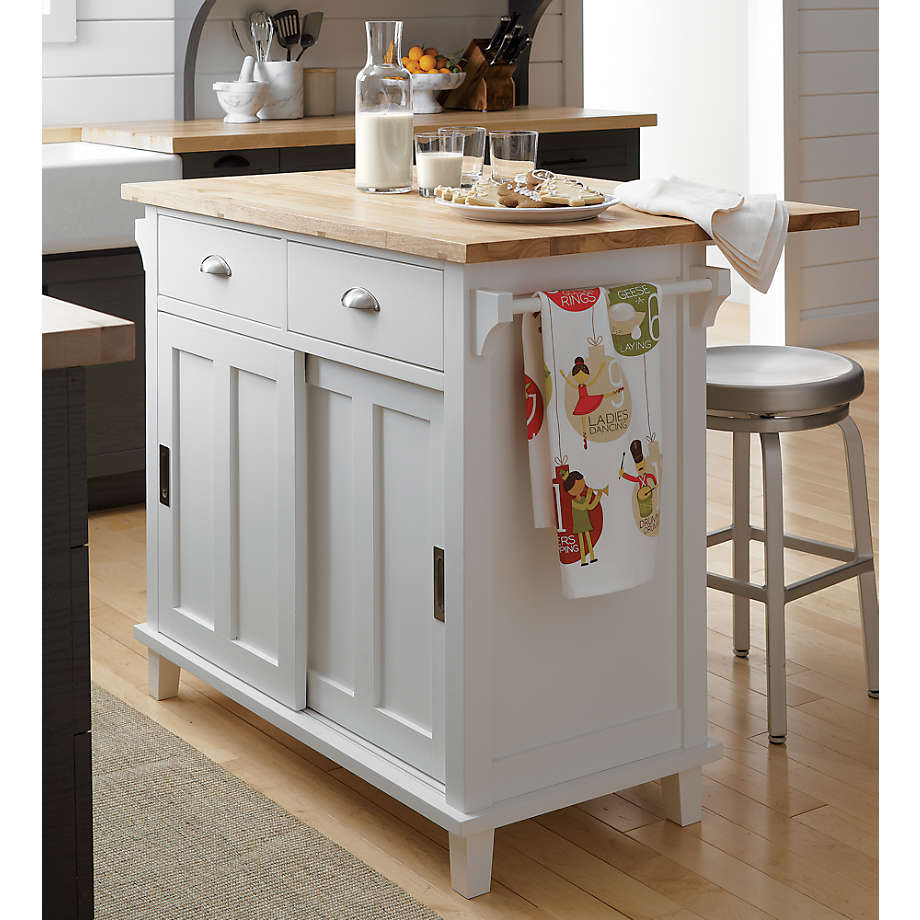 Crate&Barrel Belmont White Kitchen Island Square One