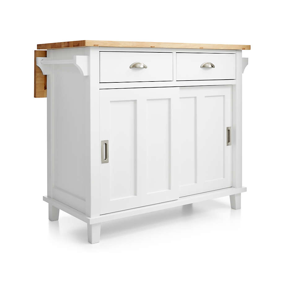 Crate&Barrel Belmont White Kitchen Island Square One