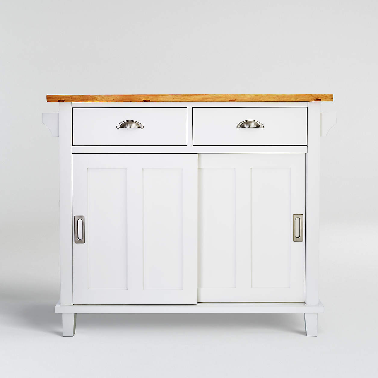 Belmont White Kitchen Island + Reviews Crate & Barrel