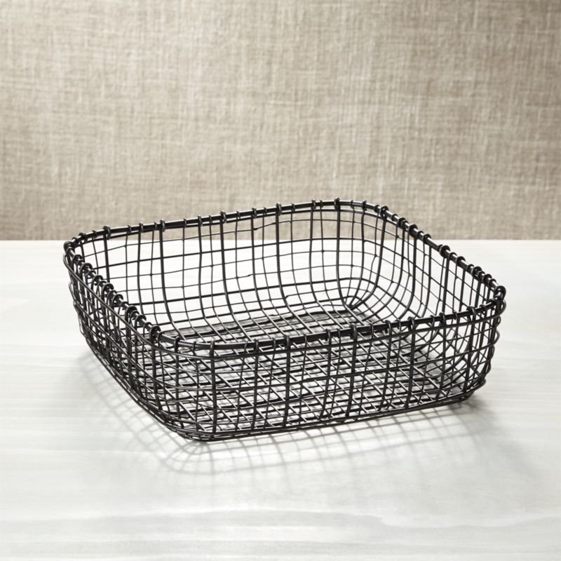 Bendt Iron Square Basket + Reviews Crate & Barrel