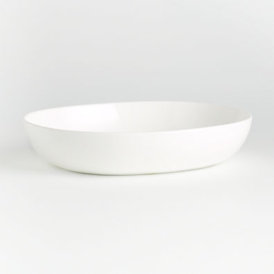 View Bennett White 14" x12" Oval Bone China Serving Bowl details