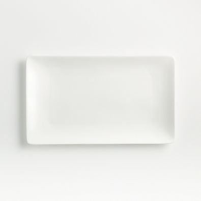 View Bennett White Rectangular Bone China Platter details