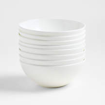 Bennett White Bone China Cereal Bowls, Set of 8 | Crate & Barrel