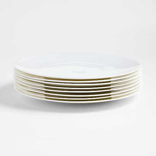 Bennett White Bone China Dinner Plates, Set of 8