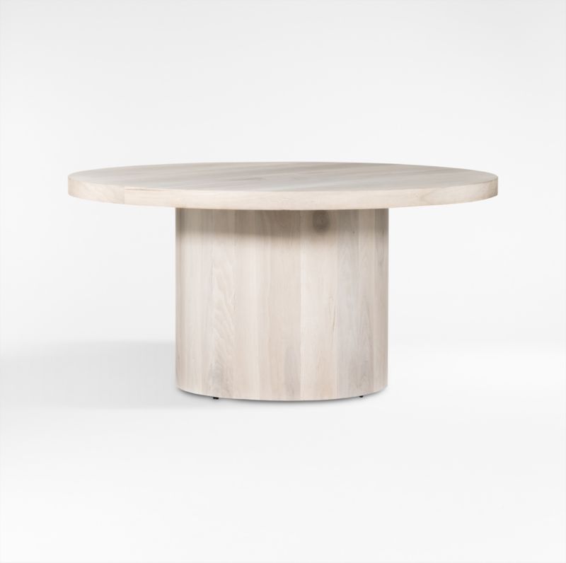 Bensen Whitewash Wood Round Dining Table | Crate & Barrel