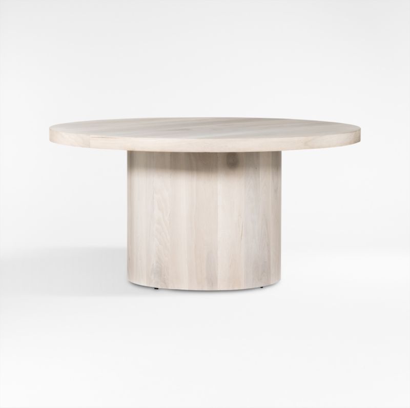 Bensen 60" Whitewash Wood Round Dining Table