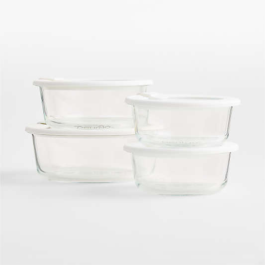 Bentgo Glass Food Storage 8-Piece Container Set with Leak-Proof Glass and Silicone Lids