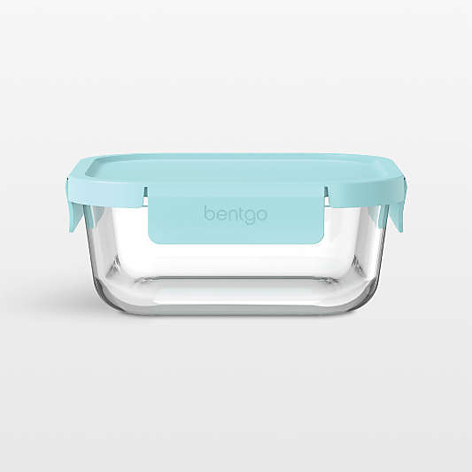 Bentgo Soft Aqua 37.2-oz Leak-Proof Square Glass Food Storage Container with Plastic Lid