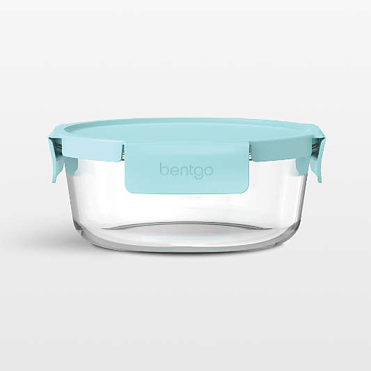 Bentgo Soft Aqua 44-oz Leak-Proof Round Glass Food Storage Container with Plastic Lid