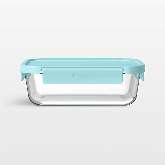 Bentgo Soft Aqua 50.7-oz Leak-Proof Square Glass Food Storage Container with Plastic Lid