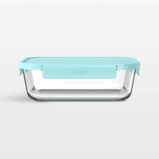 Bentgo Soft Aqua 94.7-oz Leak-Proof Square Glass Food Storage Container with Plastic Lid
