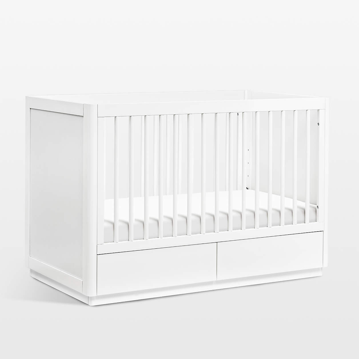 Babyletto Bento White Wood 3in1 Convertible Storage Baby Crib with