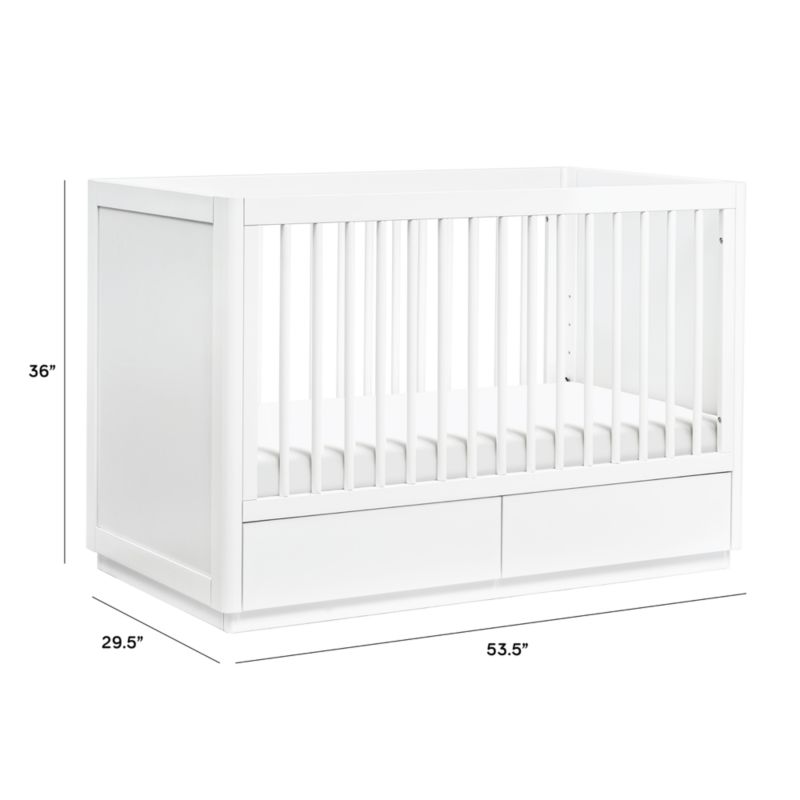 Babyletto Bento White Wood 3-in-1 Convertible Storage Baby Crib with Toddler Bed Conversion Kit - image 8 of 9