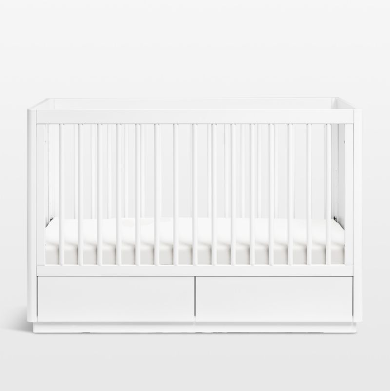 Babyletto Bento White Wood 3-in-1 Convertible Storage Baby Crib with Toddler Bed Conversion Kit - image 4 of 9