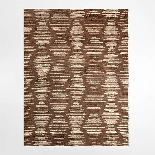 Berlin Wool-Blend Hand-Knotted Brown Area Rug 10'x14'