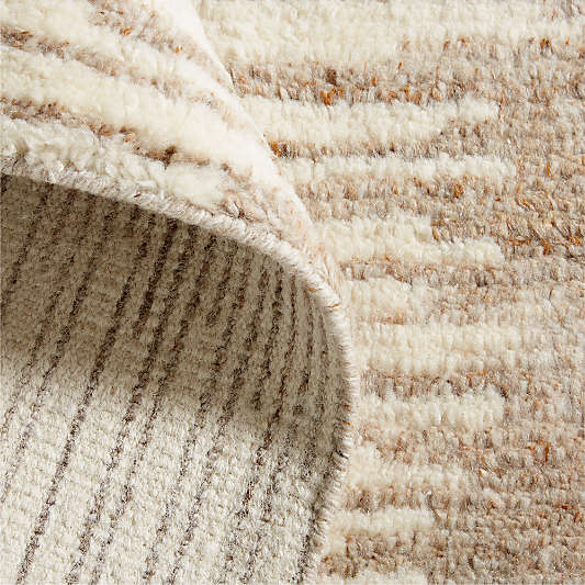 Berlin Wool-Blend Hand-Knotted Latte Brown Area Rug