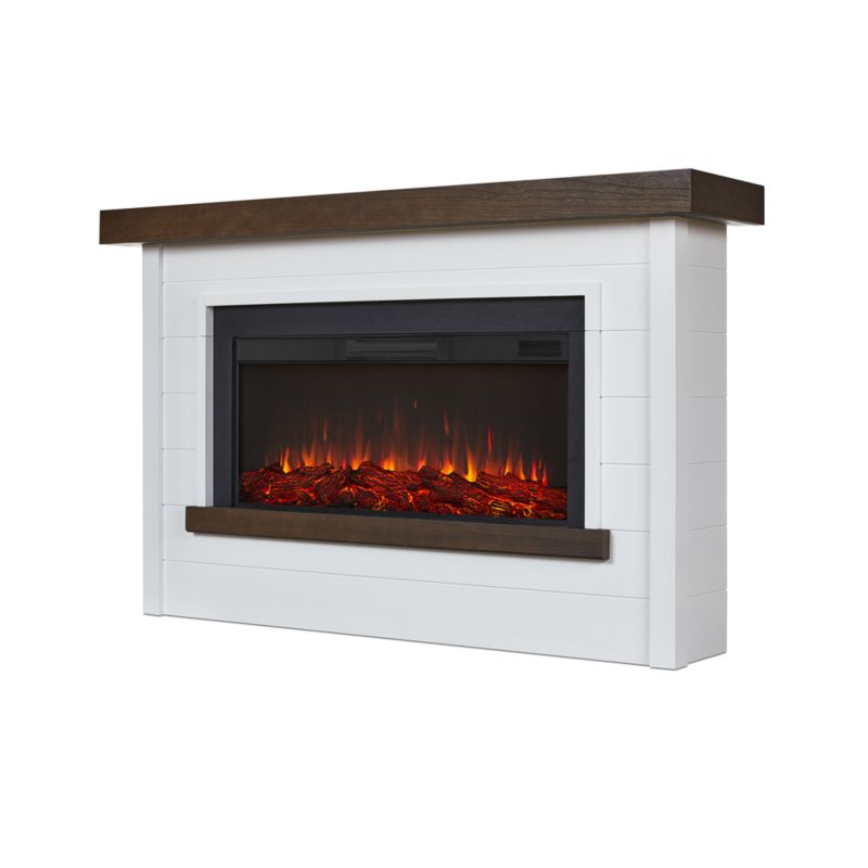 Brynwood White and Brown Wood Electric Fireplace - image 2 of 7