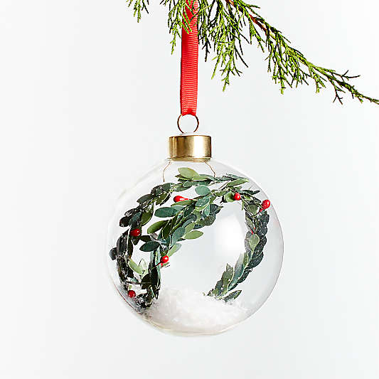 Berry Botanical in Glass Ball Christmas Tree Ornament, Set of 4