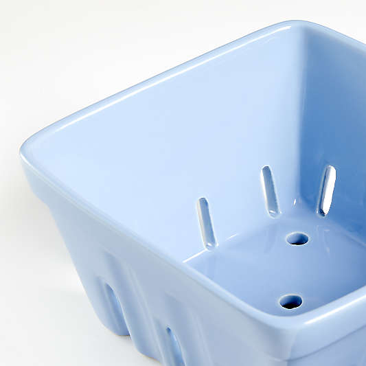 Blue Porcelain Berry Box Colander